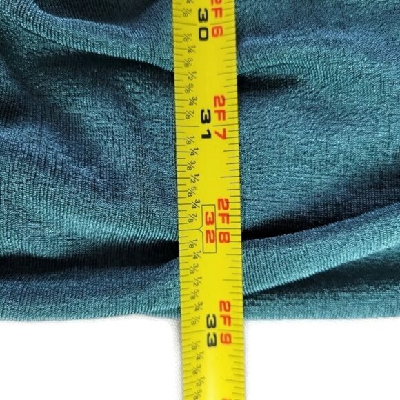 Princess Polly Bodycon Dress Size 4 Green Shimmer Ruching Side Zip Surplice - Picture 7 of 10